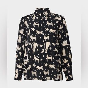 😻😻😻 WEEKEND MAX MARA TABELLA - BUTTON-DOWN SILK BLOUSE size 6 US/ 40 European